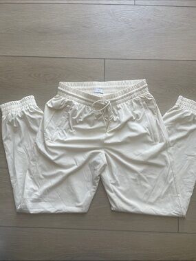 Aritzia Tna Cream Drawstring Nylon Jogger Track Pant
